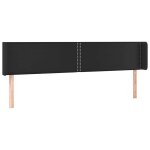 Vidaxl t�te de lit avec oreilles noir 203x16x78 / 88 cm similicuir