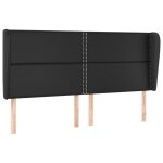 Vidaxl tte de lit avec oreilles noir 203x23x118 / 128 cm similicuir
