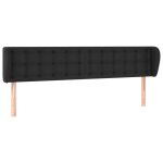 Vidaxl tte de lit avec oreilles noir 203x23x78 / 88 cm similicuir