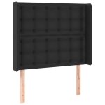Vidaxl tte de lit avec oreilles noir 83x16x118 / 128 cm similicuir