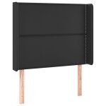 Vidaxl tte de lit avec oreilles noir 93x16x118 / 128 cm similicuir