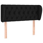 Vidaxl t�te de lit avec oreilles noir 93x23x78 / 88 cm tissu