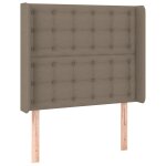 Vidaxl t�te de lit avec oreilles taupe 103x16x118 / 128 cm tissu