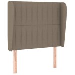 Vidaxl t�te de lit avec oreilles taupe 103x23x118 / 128 cm tissu