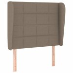 Vidaxl t�te de lit avec oreilles taupe 103x23x118 / 128 cm tissu