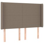 Vidaxl t�te de lit avec oreilles taupe 147x16x118 / 128 cm tissu
