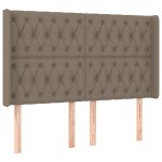 Vidaxl t�te de lit avec oreilles taupe 147x16x118 / 128 cm tissu