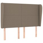 Vidaxl t�te de lit avec oreilles taupe 147x23x118 / 128 cm tissu