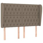 Vidaxl t�te de lit avec oreilles taupe 163x23x118 / 128 cm tissu