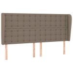 Vidaxl t�te de lit avec oreilles taupe 203x23x118 / 128 cm tissu
