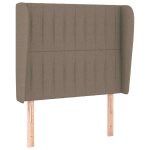 Vidaxl t�te de lit avec oreilles taupe 83x23x118 / 128 cm tissu