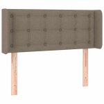 Vidaxl t�te de lit avec oreilles taupe 93x16x78 / 88 cm tissu