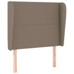 Vidaxl t�te de lit avec oreilles taupe 93x23x118 / 128 cm tissu