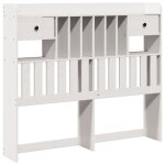 Vidaxl tte de lit avec rangement blanc 135 cm bois massif de pin