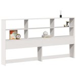 Vidaxl t�te de lit avec rangement blanc 180 cm bois massif de pin