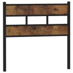 Vidaxl t�te de lit de remplacement ch�ne fum� 100 cm fer et bois d'ing�nierie