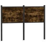 Vidaxl t�te de lit de remplacement ch�ne fum� 120 cm bois d'ing�nierie et acier