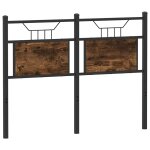 Vidaxl t�te de lit de remplacement ch�ne fum� 120 cm bois d'ing�nierie et acier