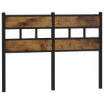 Vidaxl t�te de lit de remplacement ch�ne fum� 135 cm fer et bois d'ing�nierie