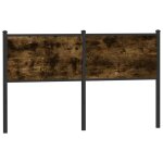 Vidaxl t�te de lit de remplacement ch�ne fum� 140 cm bois d'ing�nierie et acier