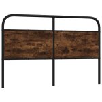 Vidaxl t�te de lit de remplacement ch�ne fum� 160 cm acier et bois d'ing�nierie
