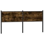 Vidaxl t�te de lit de remplacement ch�ne fum� 160 cm bois d'ing�nierie et acier