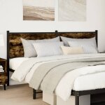 Vidaxl t�te de lit de remplacement ch�ne fum� 160 cm bois d'ing�nierie et acier