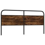 Vidaxl t�te de lit de remplacement ch�ne fum� 180 cm acier et bois d'ing�nierie