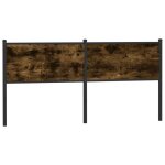 Vidaxl t�te de lit de remplacement ch�ne fum� 180 cm bois d'ing�nierie et acier