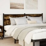 Vidaxl t�te de lit de remplacement ch�ne fum� 180 cm bois d'ing�nierie et acier