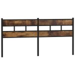 Vidaxl t�te de lit de remplacement ch�ne fum� 200 cm fer et bois d'ing�nierie