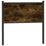 Vidaxl t�te de lit de remplacement ch�ne fum� 90 cm bois d'ing�nierie et acier