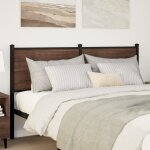 Vidaxl t�te de lit de remplacement ch�ne marron 140 cm bois d'ing�nierie et acier