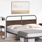 Vidaxl t�te de lit de remplacement ch�ne marron 160 cm acier et bois d'ing�nierie
