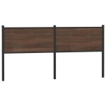 Vidaxl t�te de lit de remplacement ch�ne marron 160 cm bois d'ing�nierie et acier