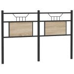 Vidaxl t�te de lit de remplacement ch�ne sonoma 150 cm bois d'ing�nierie et acier
