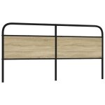 Vidaxl t�te de lit de remplacement ch�ne sonoma 180 cm acier et bois d'ing�nierie