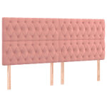 Vidaxl t�te de lit rose 180x7x118 / 128 cm velours