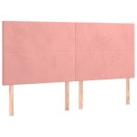 Vidaxl t�te de lit rose 200x5x118 / 128 cm velours