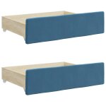 Vidaxl tiroirs de lit 2 pcs bleu bois d'ing�nierie et tissu