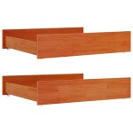 Vidaxl tiroirs de lit 2 pcs cire marron bois de pin massif