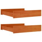 Vidaxl tiroirs de lit 2 pcs cire marron bois de pin massif