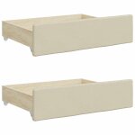 Vidaxl tiroirs de lit 2 pcs crme bois d'ingnierie et similicuir