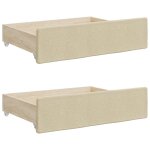 Vidaxl tiroirs de lit 2 pcs crme bois d'ingnierie et tissu