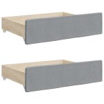Vidaxl tiroirs de lit 2 pcs gris clair bois d'ingnierie et tissu