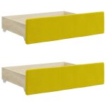 Vidaxl tiroirs de lit 2 pcs jaune bois d'ingnierie et velours