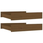 Vidaxl tiroirs de lit 2 pcs marron miel bois de pin massif