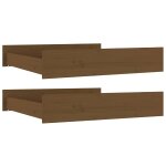 Vidaxl tiroirs de lit 2 pcs marron miel bois de pin massif