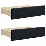 Vidaxl tiroirs de lit 2 pcs noir bois d'ingnierie et similicuir