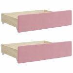 Vidaxl tiroirs de lit 2 pcs rose bois d'ingnierie et velours